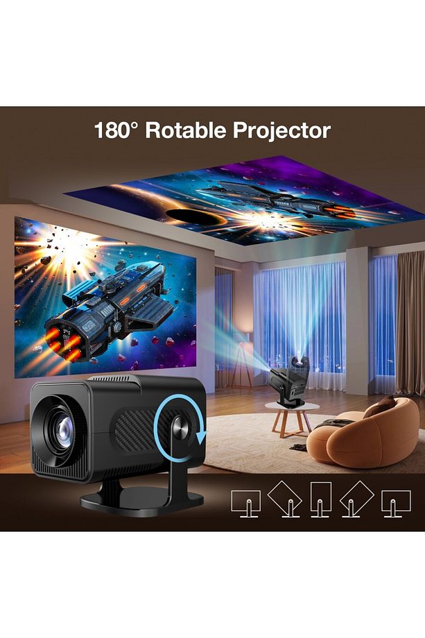 Hy320 Oyun Versiyonlu Taşınabilir Sinema Projektörü 4k 1080p Ev Sinema Bluetooth Android Projeksiyon - 4
