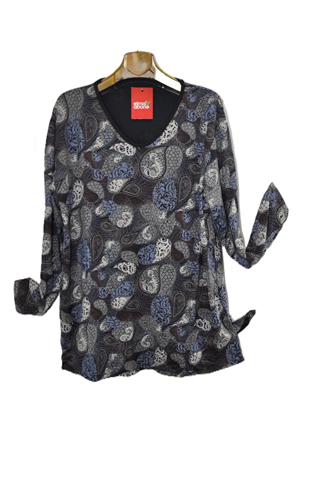 بلوزة قطنية ممشطة فائقة الحجم - 2