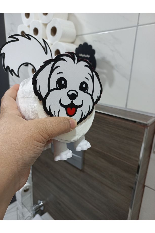 Köpek Figürlü Tuvalet Kağıdı Tutucu – Dekoratif Rulo Standı,çocuklar için,patili dost - 6