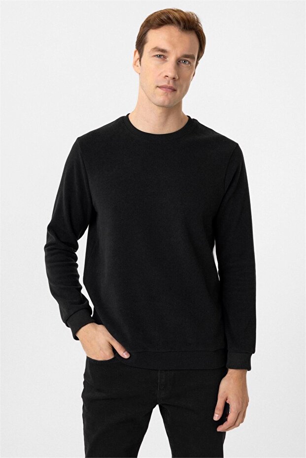 Normal Kalıp O Yaka Düz SweatShirt - 5