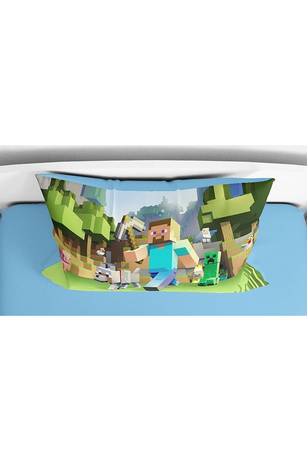 Minecraft 3D Dijital Baskılı Tek Kişilik Çarşafsız Genç Erkek Çocuk Nevresim Takımı - 3