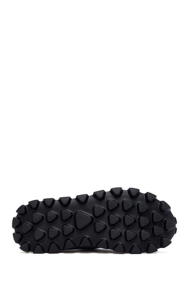 Erkek Gri Bağcıklı Kalın Tabanlı Kumaş Sneaker 25SFD69406F - 4