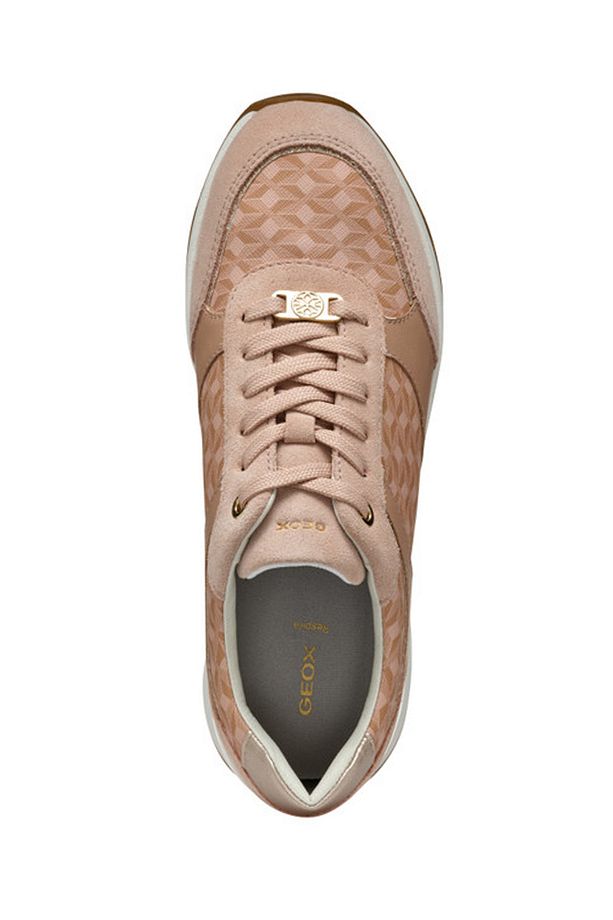 Kadın Bej Bağcıklı Kalın Tabanlı Desenli Deri Sneaker D5500A00422C8156 - 5