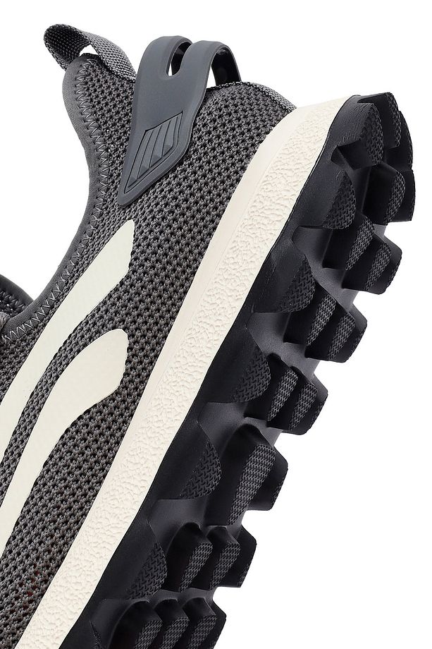 Erkek Gri Bağcıklı Kalın Tabanlı Kumaş Sneaker 25SFD69406F - 8