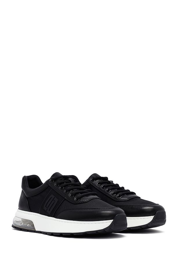 Zero Erkek Siyah Bağcıklı Kalın Tabanlı Deri Sneaker 25SFD694514 - 3