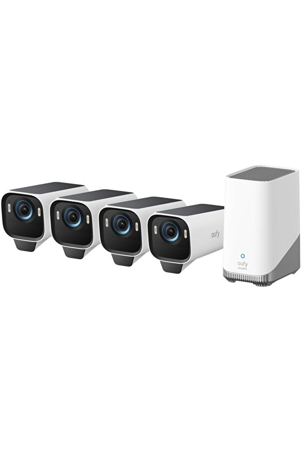 كاميرا أمان لاسلكية تعمل بالطاقة الشمسية eufyCam S3 Pro مع 4 كاميرات، رؤية ليلية ملونة بدقة 4K، وتقنية التعرف على الوجوه بالذكاء الاصطناعي