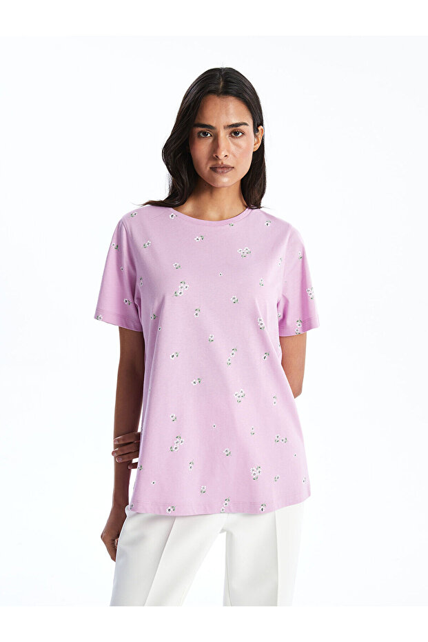 LCW Crew Neck Patterned Women's T-Shirt