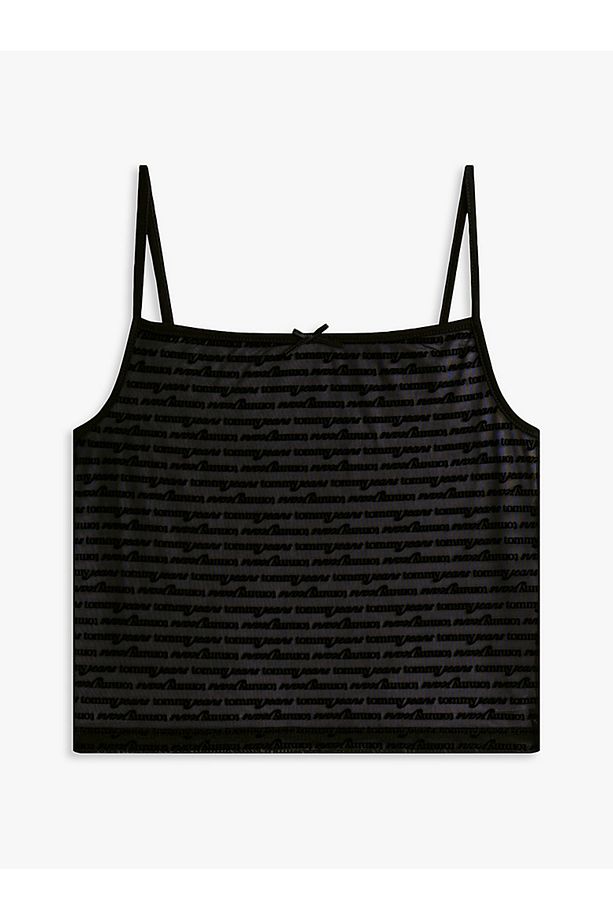 Mesh Repeat Logo Spaghetti Strap Top - 2