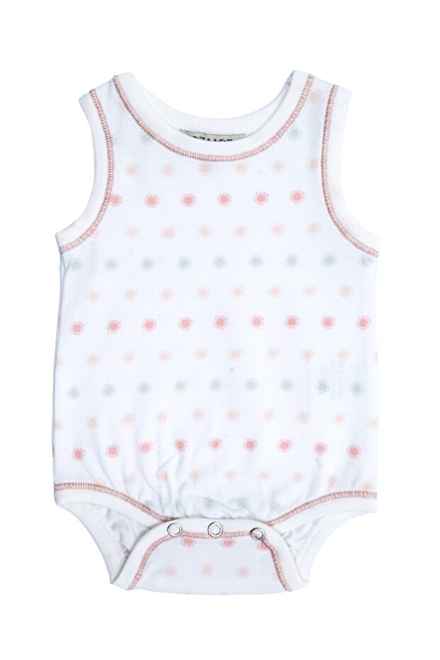 Organic Sun Patterned Sleeveless Baby Girl Tank Top Body
