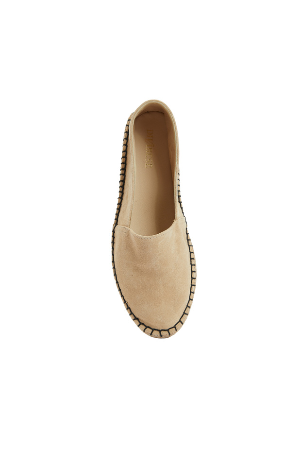 Bej Kadın Süet Espadril - 4