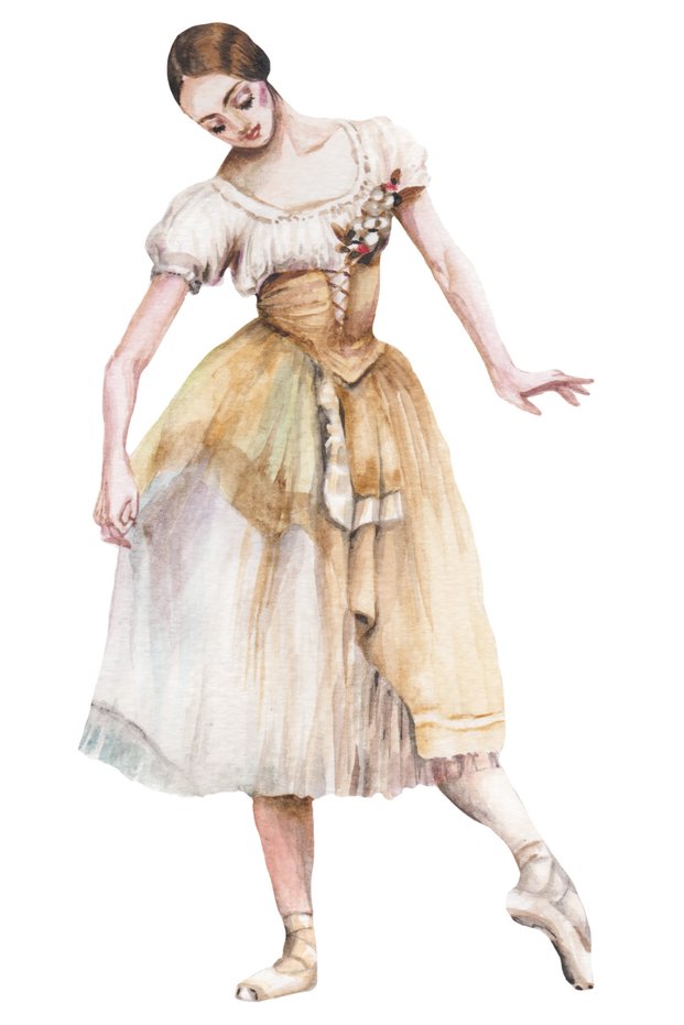Ballerina in Brown Dress Wall Sticker
