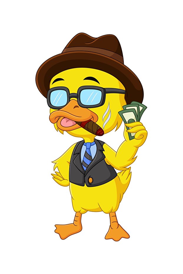 ملصق حائط على شكل بطة مع قبعة - 1