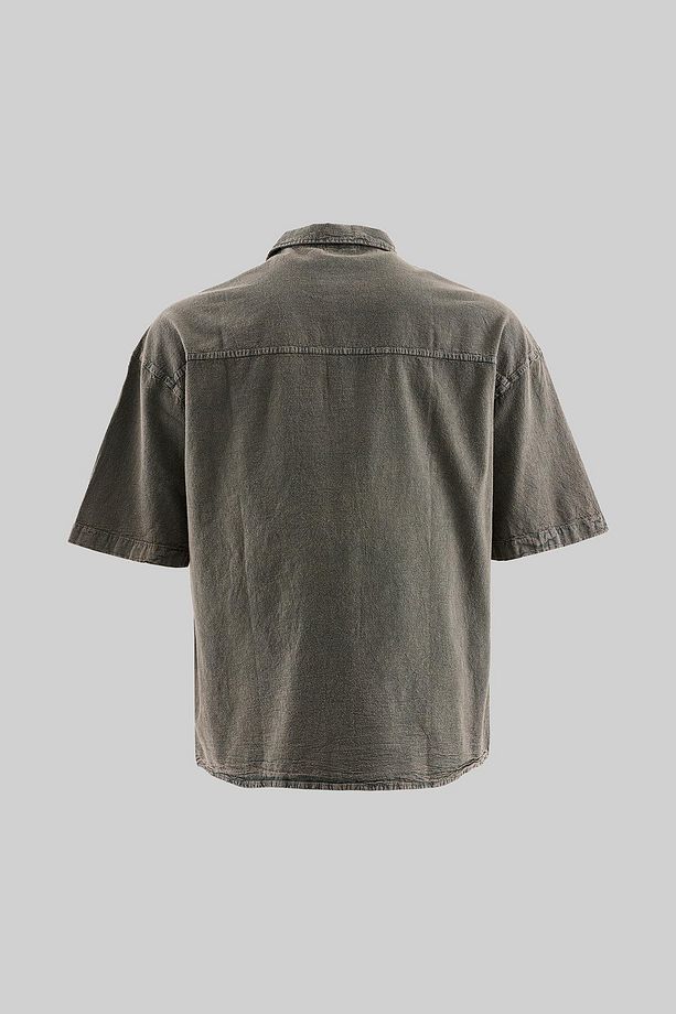 Erkek Effected Yıkamalı Basic Soft Bej Gömlek - 3