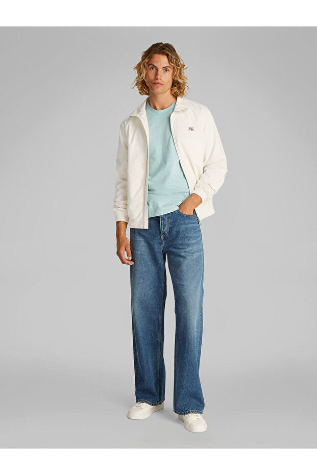 Erkek Beyaz Çizgili Desen Rüzgarlık - 2