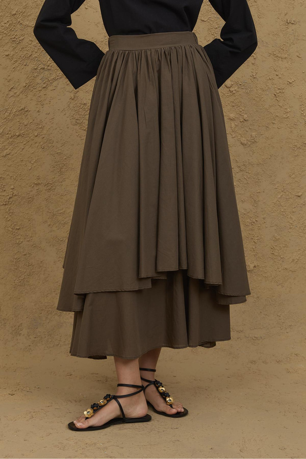 Çok Katlı Etek Haki - 4