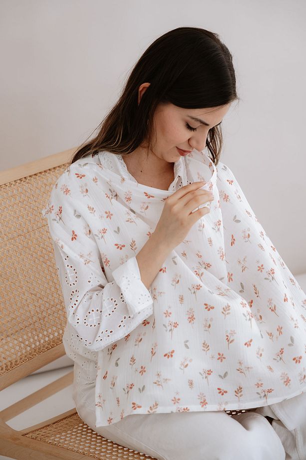 Müslin Emzirme Örtüsü - Pureline Series - Soft Bloom - 5