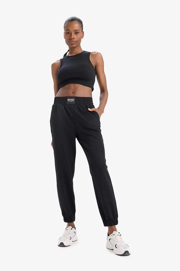D9041 Siyah DeFactoFit Standart Fit Jogger Paça Standart Boy İnce Sporcu Eşofman Altı - 2