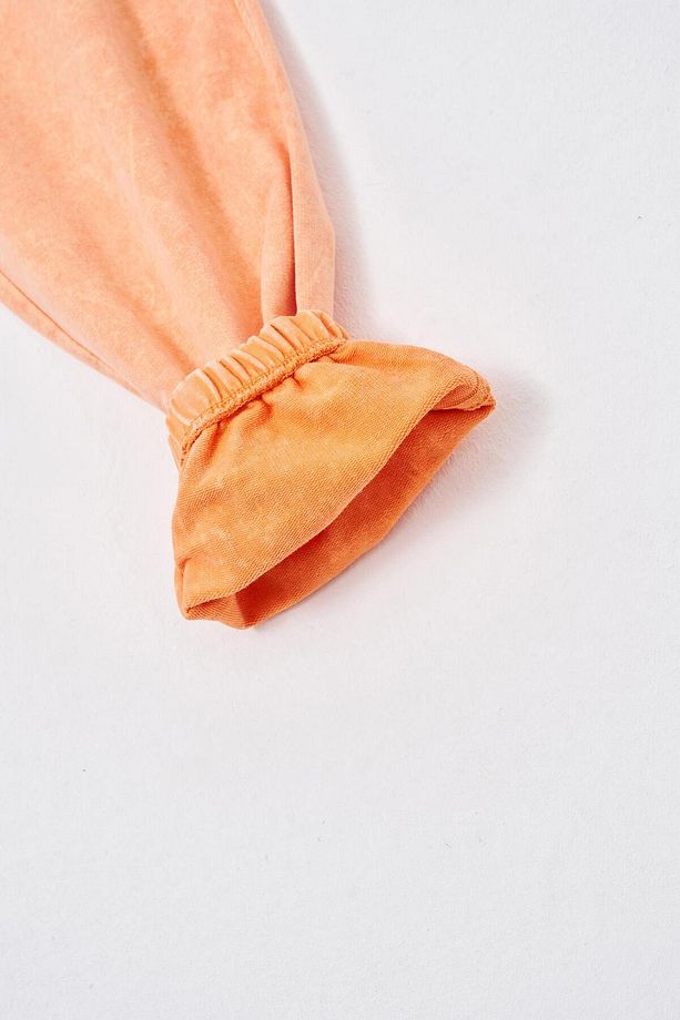 Erkek Luxury Basic Yıkamalı Jogger Eşofman Altı Orange Spotted - 8