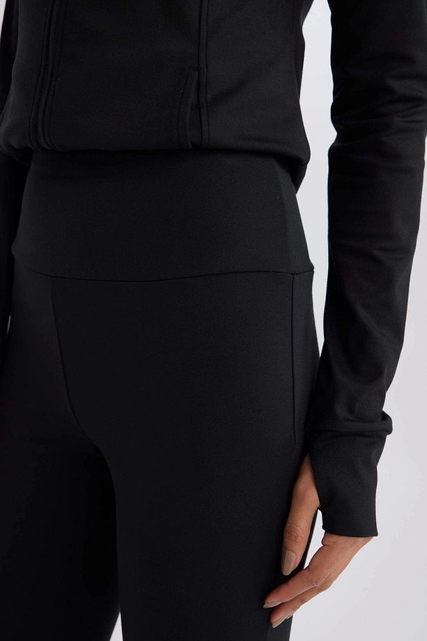 C9192 Siyah DeFactoFit Flare Fit Sporcu İnce Eşofman Altı Beli Saran İspanyol Paça Standart - 7