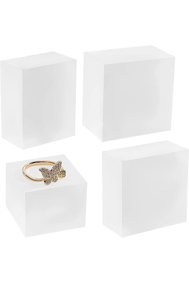 4pcs Solid Display Block 4 Style Forested Acrylic Display Stands - 3