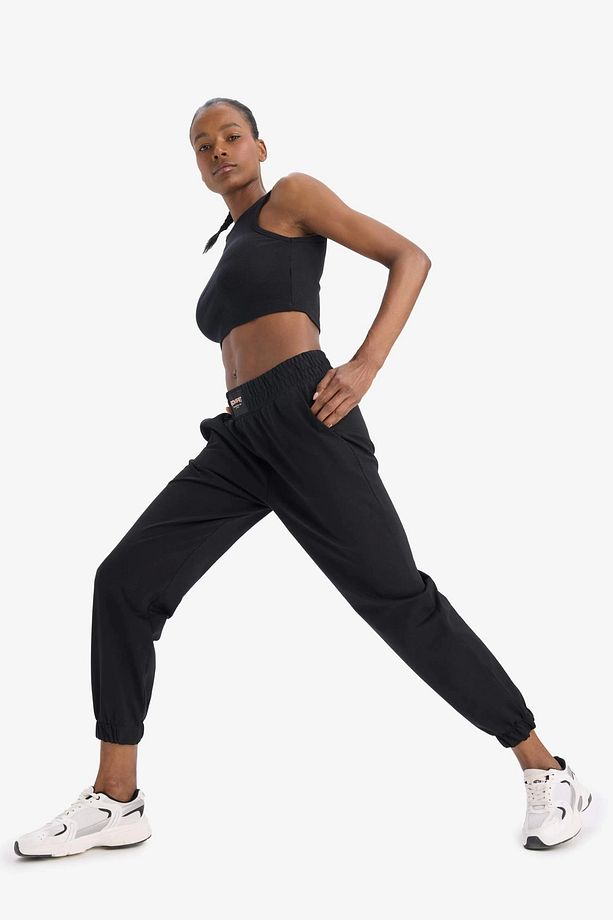D9041 Siyah DeFactoFit Standart Fit Jogger Paça Standart Boy İnce Sporcu Eşofman Altı - 3