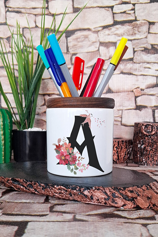 Teachers' Day, Gift, Customizable Letter, Name and Branch Printed Ceramic Pen Holder