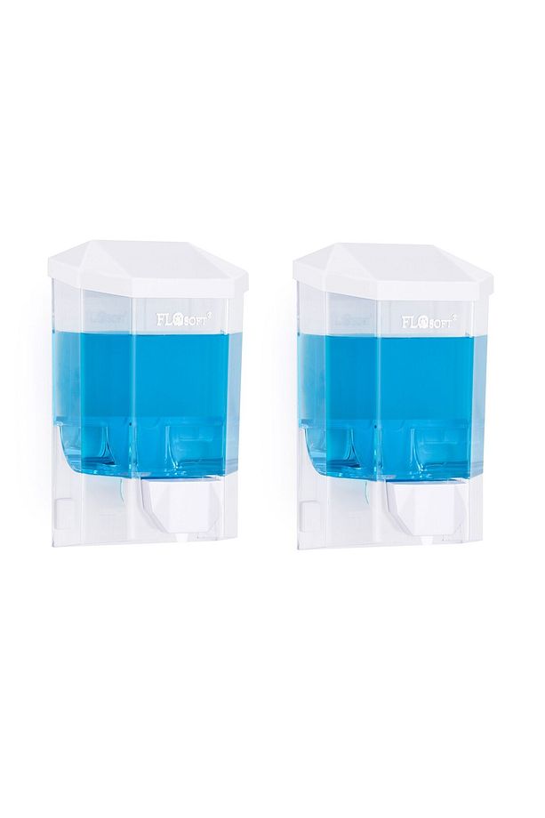 Duvara monteli 2 li flosoft sıvı sabunluk 1000 ml.beyaz f086 - 1