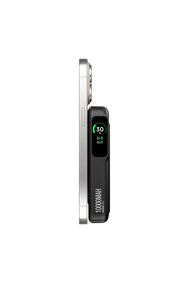 Tpb16 10.000 Mah Oled Ekranlı Manyetik Kablosuz Powerbank 20w Pd Hızlı Şarj Ve 15w Magsafe Siyah - 3