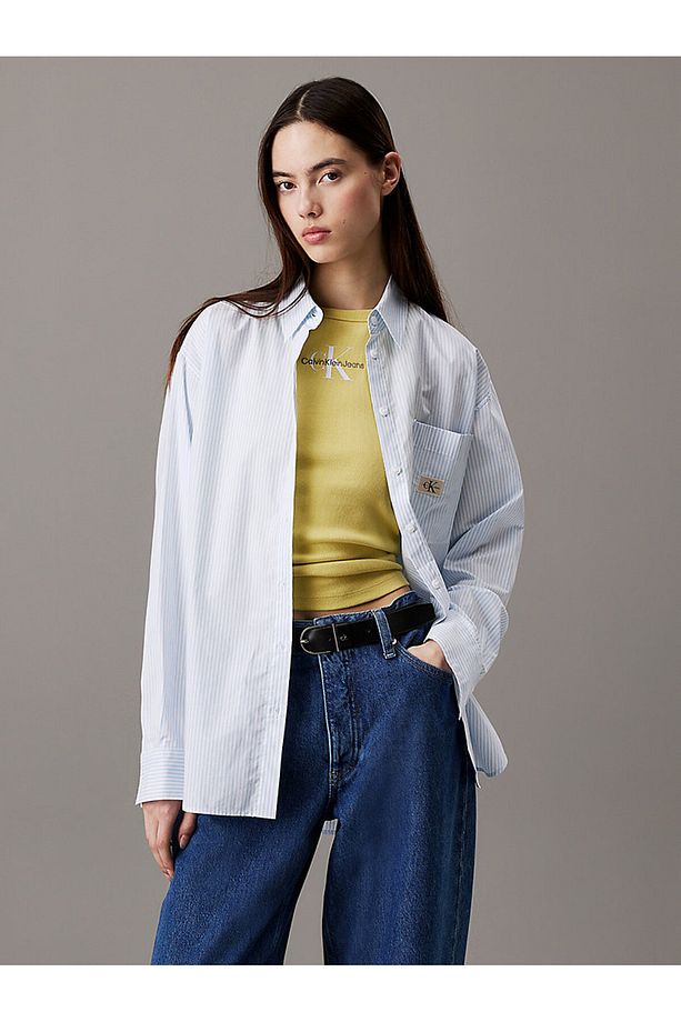 Woven Label Relaxed Shırt - 1