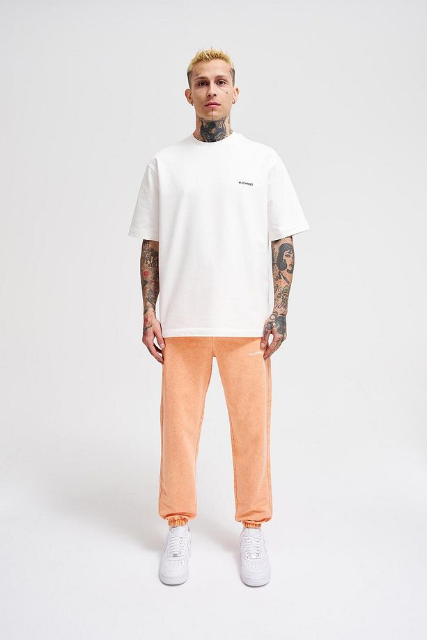 Erkek Luxury Basic Yıkamalı Jogger Eşofman Altı Orange Spotted - 6