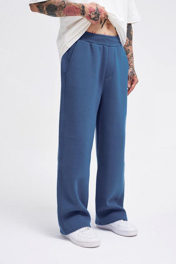Erkek Oversize Baggy Sabah Mavi Eşofman Altı - 2
