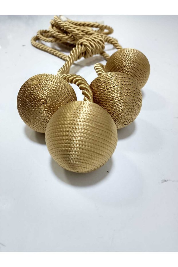 4-Ball Hand-Wound Mustard (107) Gold Gauze Curtain Backdrop Double-Breasted Ceiling Binding