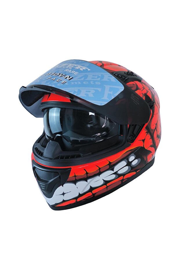 FAZER 211-DV FULL FACE KASK FANTASTİC RED - 1