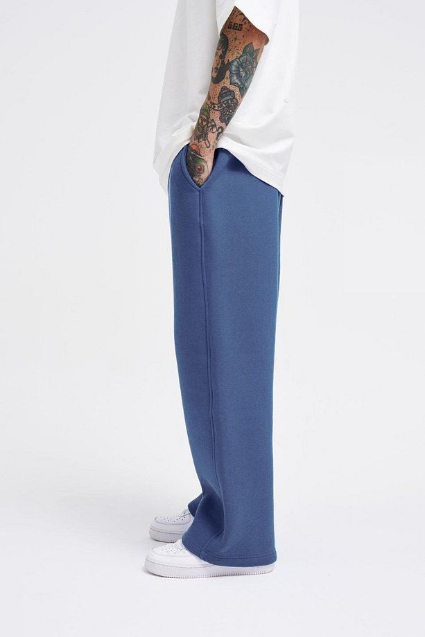 Erkek Oversize Baggy Sabah Mavi Eşofman Altı - 3