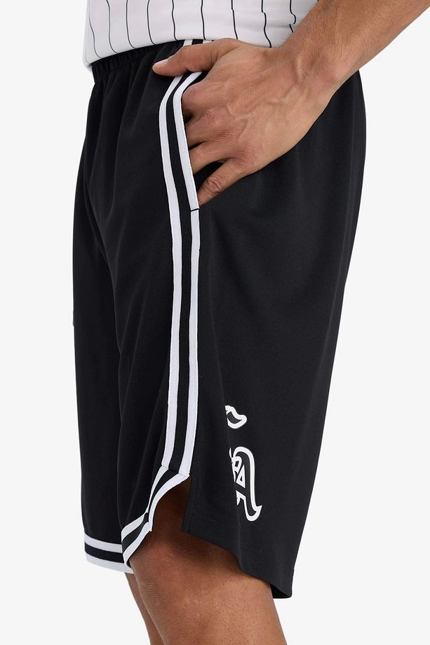 C1840 Siyah DeFactoFit Hızlı Kuruyan Standart Fit Sporcu Kısa Paça Ağır Kumaş Şort - 6