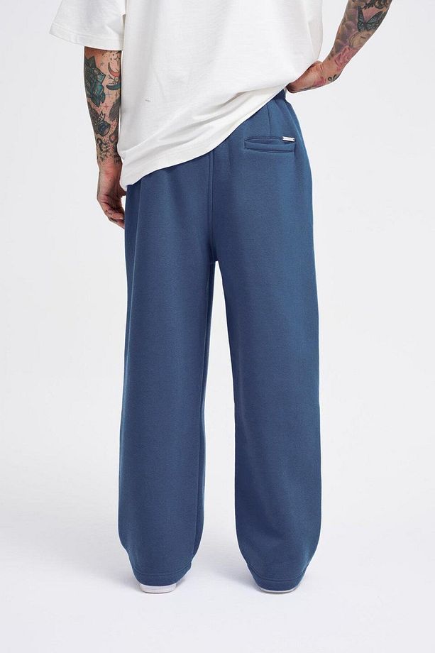Erkek Oversize Baggy Sabah Mavi Eşofman Altı - 4