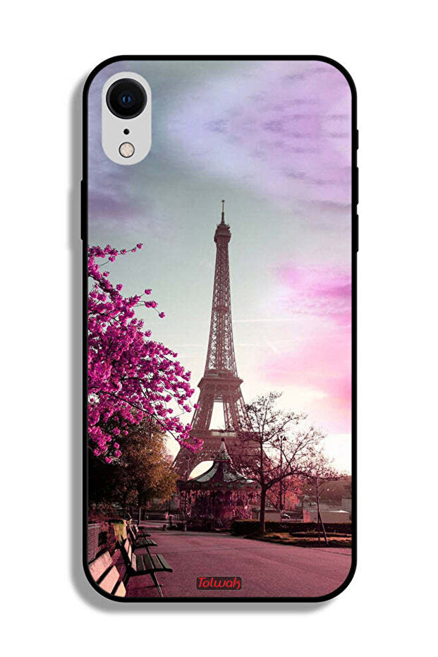 غطاء حماية لجهاز Apple iPhone XR بتصميم برج إيفل - 2