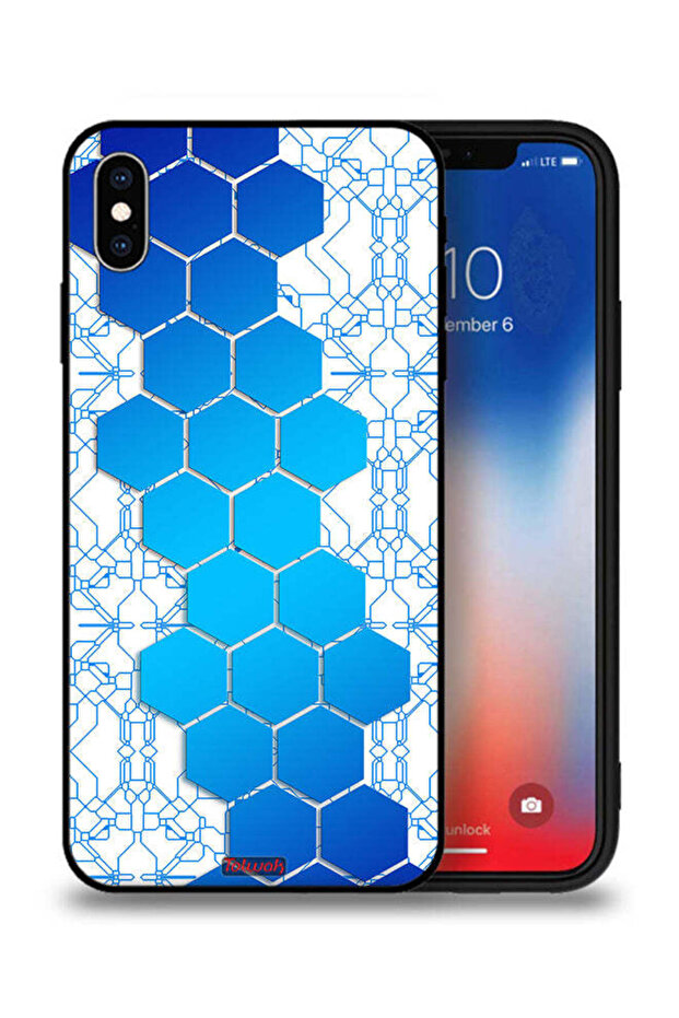 Apple iPhone XS Max Protective Case Honeycomb Hexagon Icon Networks