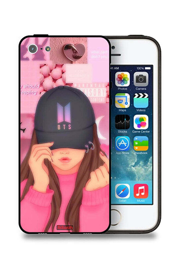 غطاء حماية لهاتف Apple iPhone 5/5s/SE بتصميم فتاة صغيرة