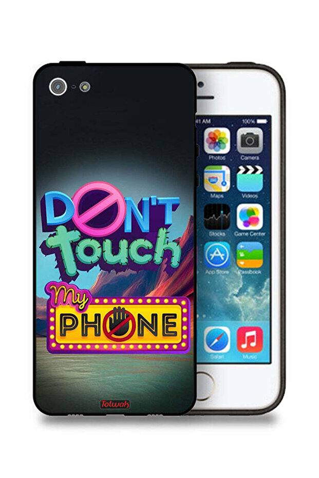 جراب حماية لجهاز Apple iPhone 5/5s/SE مكتوب عليه "لا تلمس هاتفي"