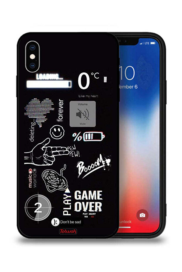 Apple iPhone XS Protective Case Game Over Pew Pew