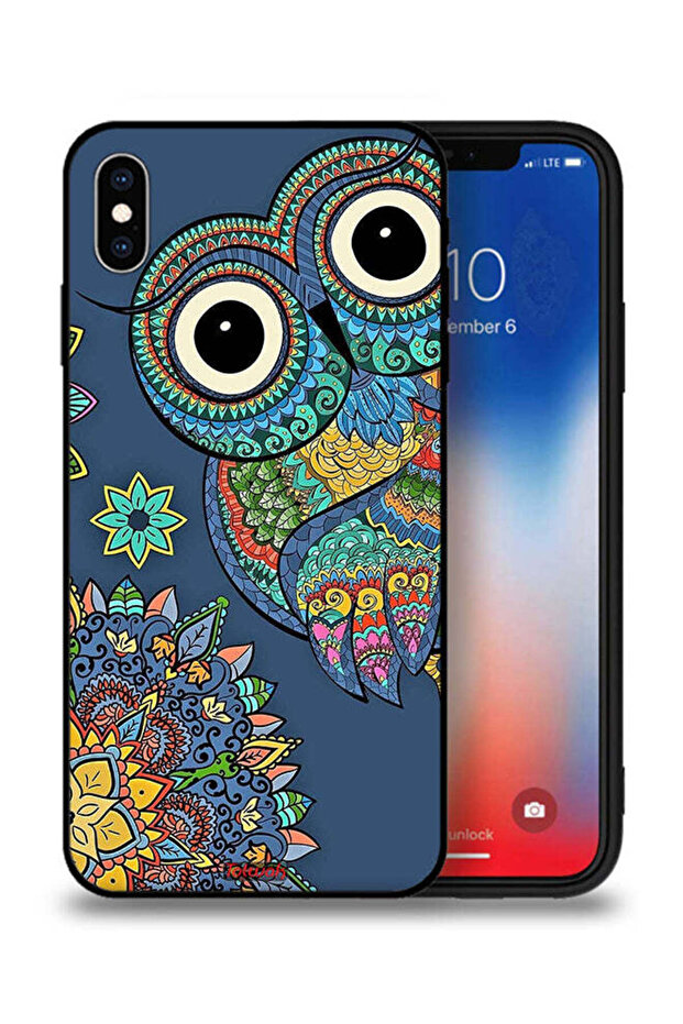 غطاء حماية لجهاز Apple iPhone XS Max بتصميم بومة زهرية