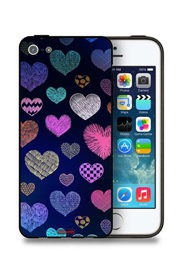 غطاء حماية لجهاز Apple iPhone 5/5s/SE بنقشة قلوب داجا