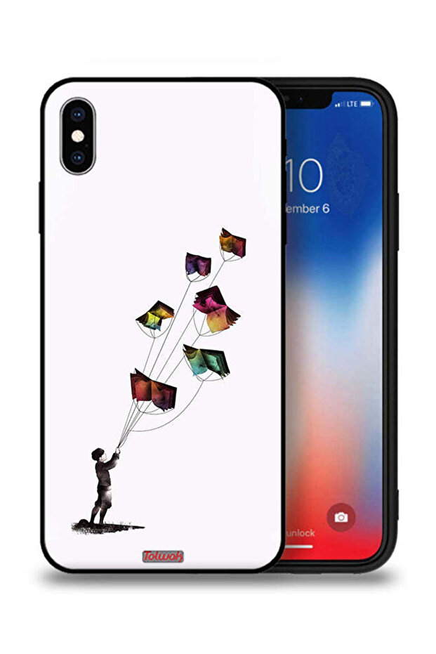 غطاء حماية من أبل آيفون XS ماكس مطبوع عليه شعار "طائرات ورقية"