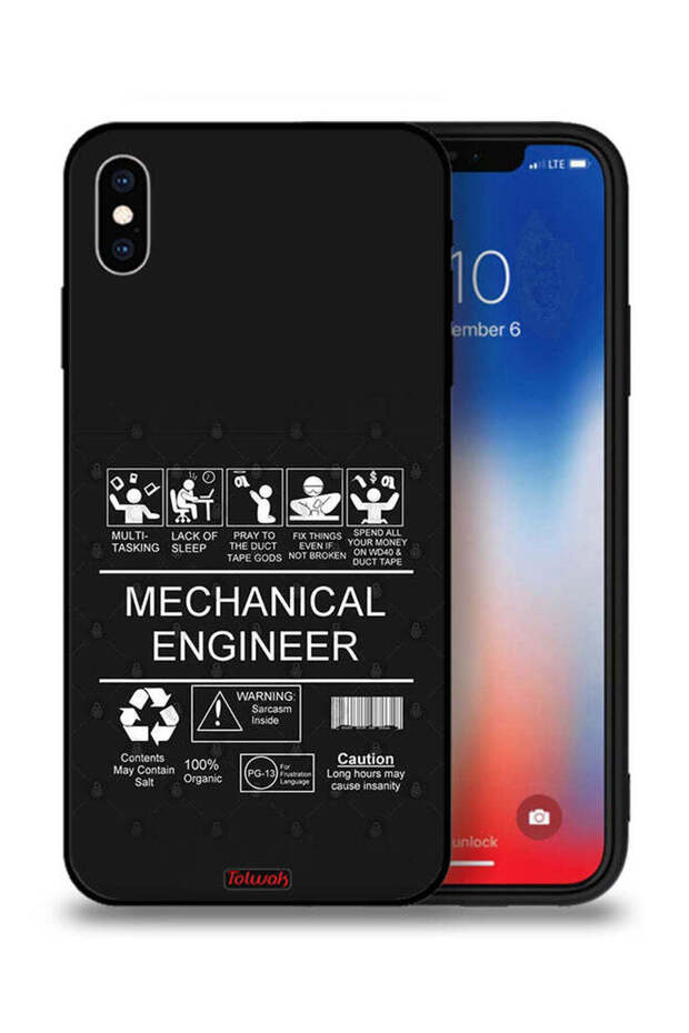 جراب حماية لجهاز iPhone XS Max من Apple، ملصق مهندس ميكانيكي