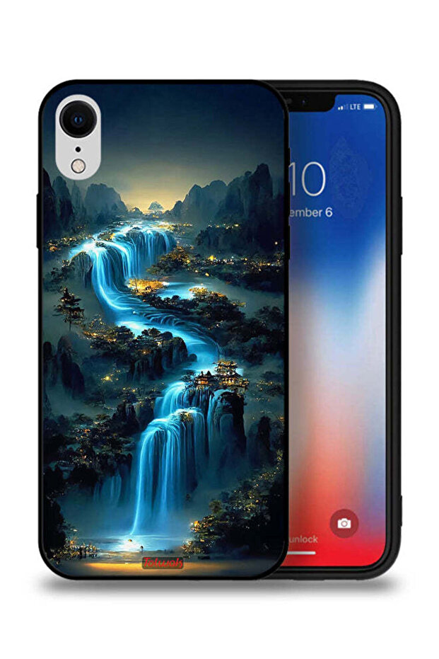 غطاء حماية لجهاز Apple iPhone XR بتصميم شلال فني