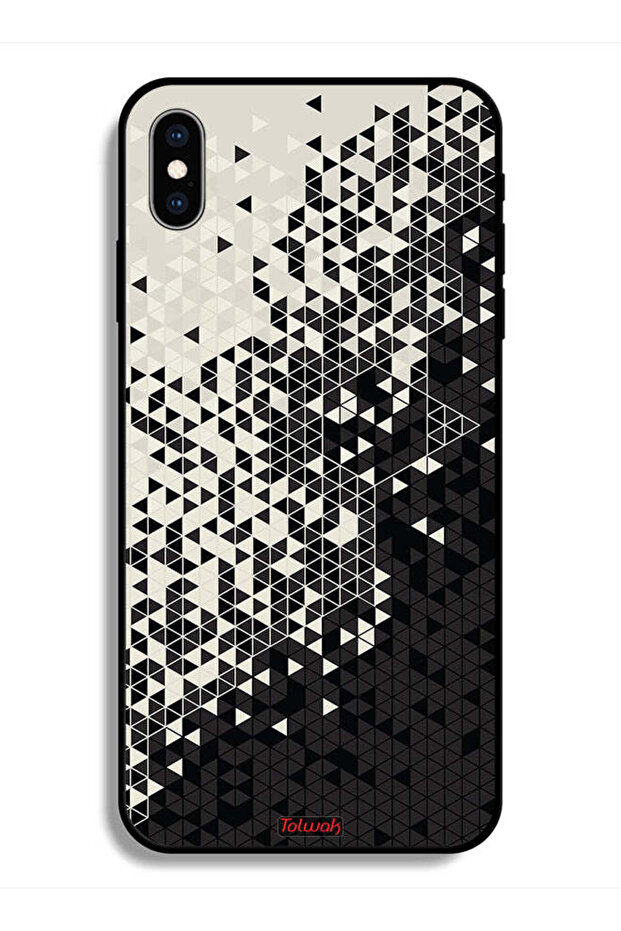 جراب واقٍ لهاتف Apple iPhone X بنمط مثلث فني رقمي - 1