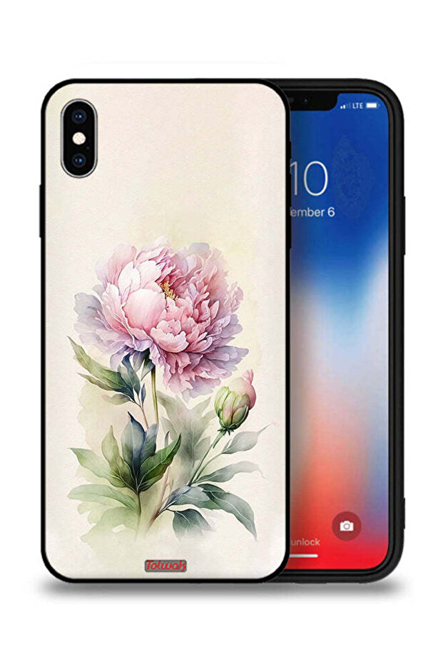 غطاء حماية لجهاز Apple iPhone XS Max بتصميم فني بألوان مائية وردية