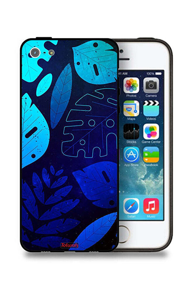 غطاء حماية لهاتف Apple iPhone 5/5s/SE بنقشة أوراق الشجر