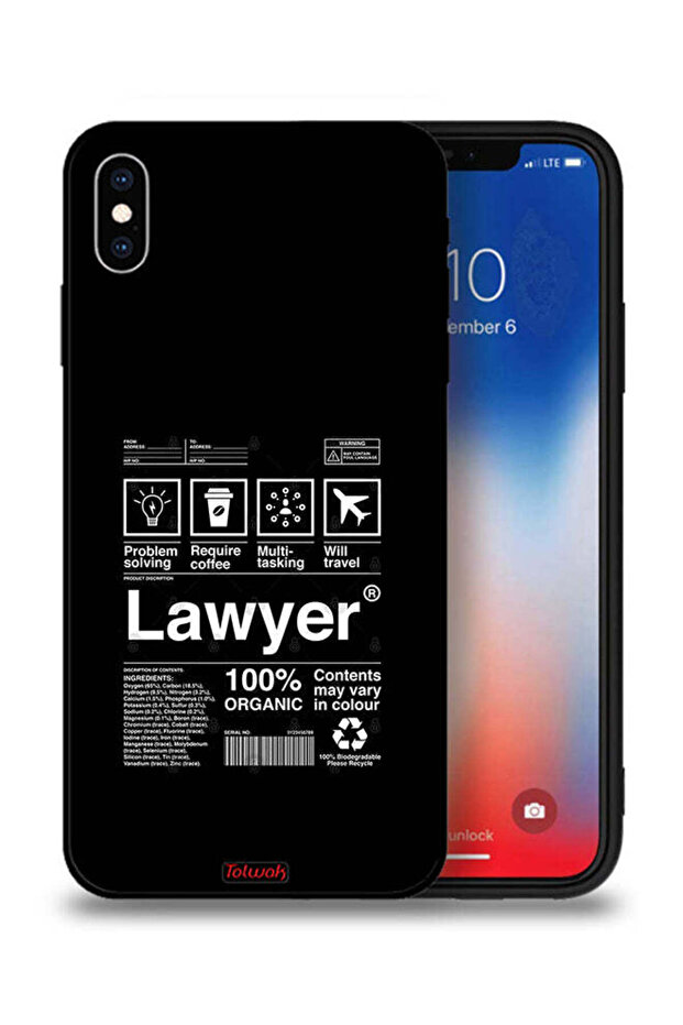 جراب حماية لجهاز Apple iPhone XS Max - ملصق محامٍ